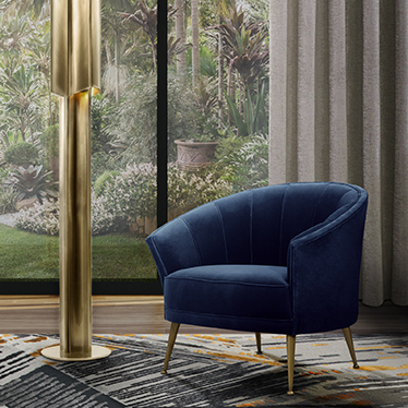 MAYA ARMCHAIR, CYRUS FLOOR LIGHT
